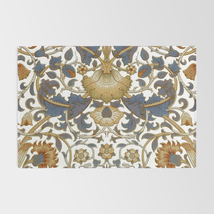 William Morris Vintage Lodden Blue Gold Rug Gallery Image 2