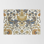William Morris Vintage Lodden Blue Gold Rug Gallery Image 2