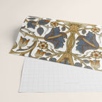 William Morris Vintage Lodden Blue Gold Wrapping Paper Gallery Image 2