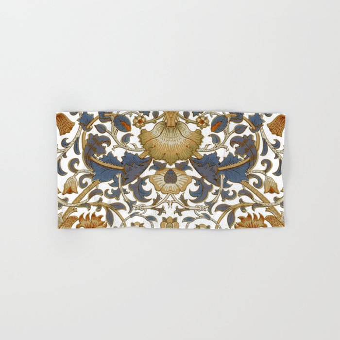 William Morris Vintage Lodden Blue Gold Bath Towel Gallery Image 1