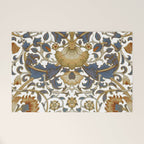 William Morris Vintage Lodden Blue Gold Welcome Mat Gallery Image 1