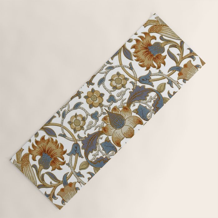 William Morris Vintage Lodden Blue Gold Yoga Mat Gallery Image 1