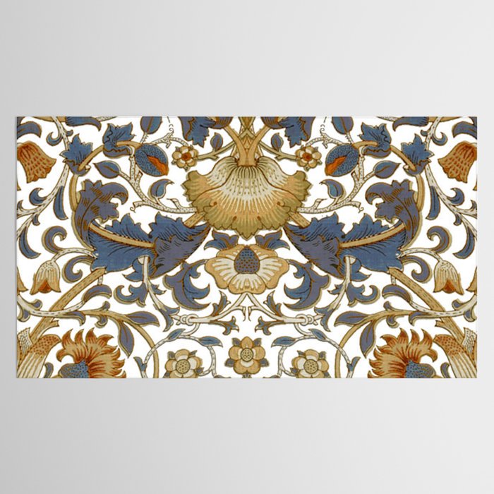William Morris Vintage Lodden Blue Gold Tablecloth Gallery Image 2