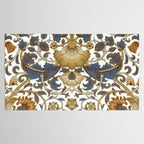 William Morris Vintage Lodden Blue Gold Tablecloth Gallery Image 2