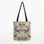 William Morris Vintage Lodden Blue Gold Tote Bag Gallery Image 2