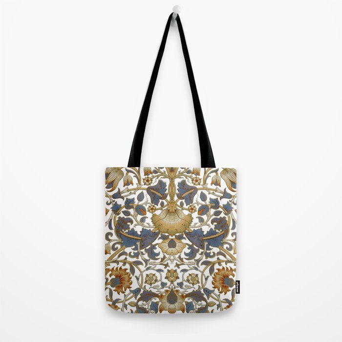 William Morris Vintage Lodden Blue Gold Tote Bag Gallery Image 2