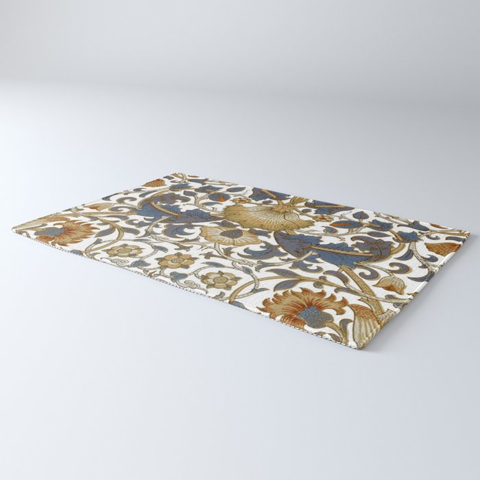William Morris Vintage Lodden Blue Gold Rug Gallery Image 3