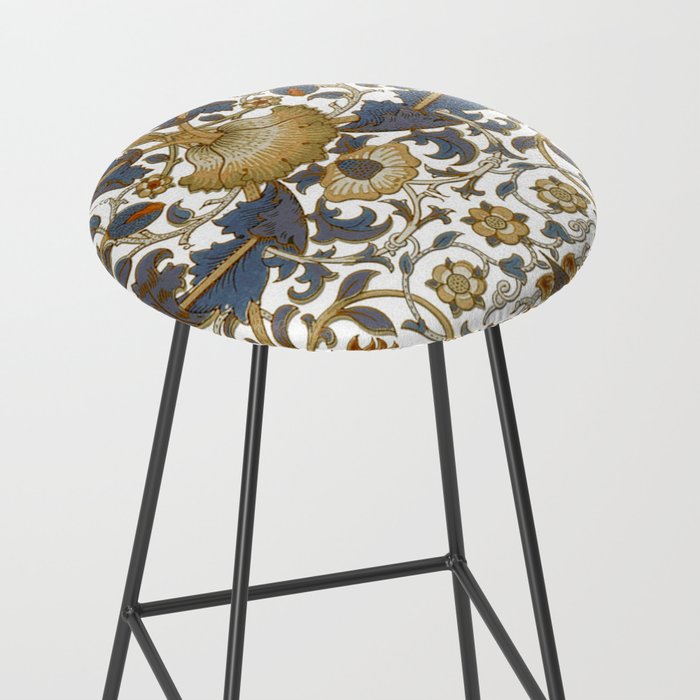 William Morris Vintage Lodden Blue Gold Stool Gallery Image 2