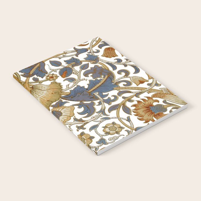 William Morris Vintage Lodden Blue Gold Notebook Gallery Image 1