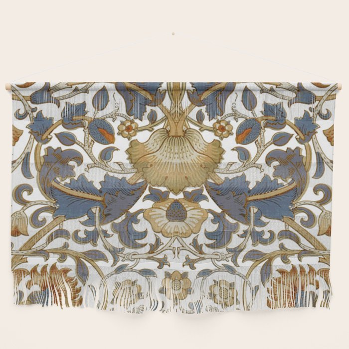 William Morris Vintage Lodden Blue Gold Wall Hanging Gallery Image 1