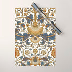 William Morris Vintage Lodden Blue Gold Wrapping Paper Gallery Image 1