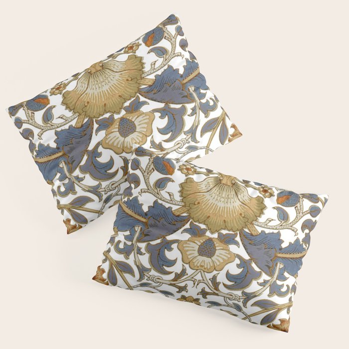 William Morris Vintage Lodden Blue Gold Pillow Sham Gallery Image 3