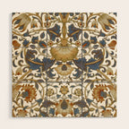 William Morris Vintage Lodden Blue Gold Wood Wall Art Gallery Image 1