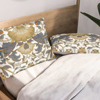 William Morris Vintage Lodden Blue Gold Pillow Sham Gallery Image 2
