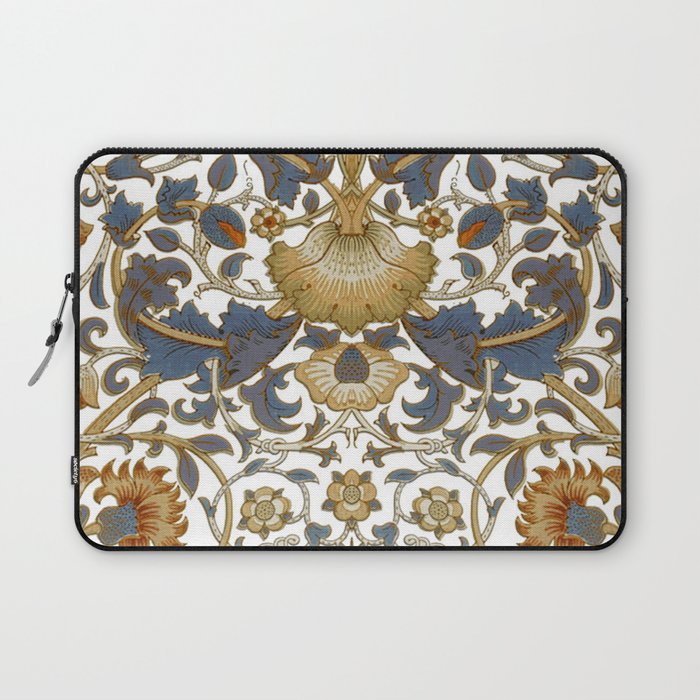 William Morris Vintage Lodden Blue Gold Laptop Sleeve Gallery Image 1