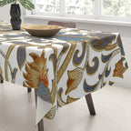 William Morris Vintage Lodden Blue Gold Tablecloth Gallery Image 3