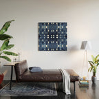 Shibori City Blue Wood Wall Art Gallery Image 2