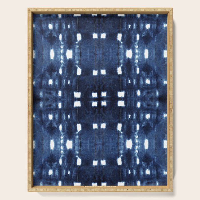Shibori City Blue Serving Tray Gallery Image 1