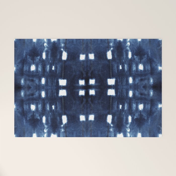 Shibori City Blue Welcome Mat Gallery Image 1