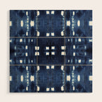 Shibori City Blue Wood Wall Art Gallery Image 1
