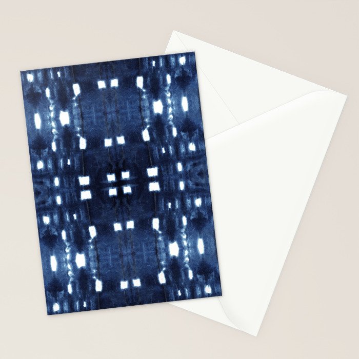 Shibori City Blue Stationery Card Gallery Image 2