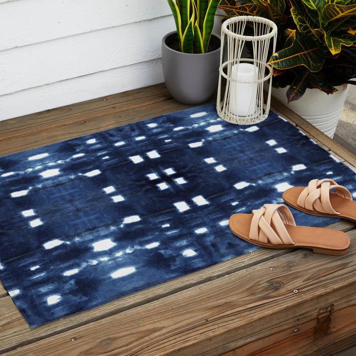 Shibori City Blue Outdoor Rug Gallery Image 2