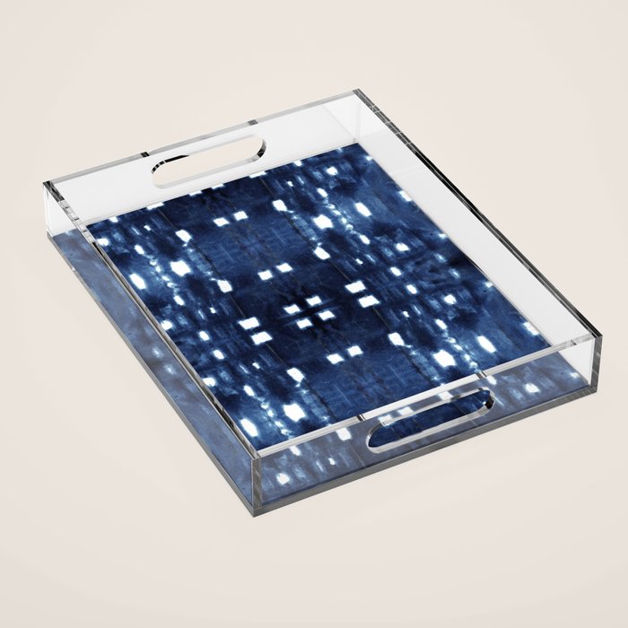 Shibori City Blue Acrylic Tray Gallery Image 1