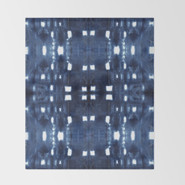 Shibori City Blue Throw Blanket Gallery Image 2
