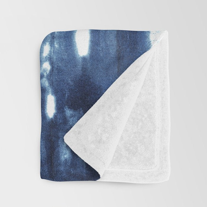 Shibori City Blue Throw Blanket Gallery Image 3