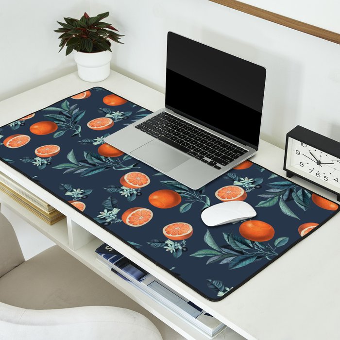 Lemon and Leaf Pattern VI Desk Mat Gallery Image 2