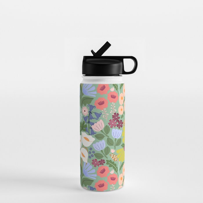 Meadow muse - green Water Bottle Gallery Image 1