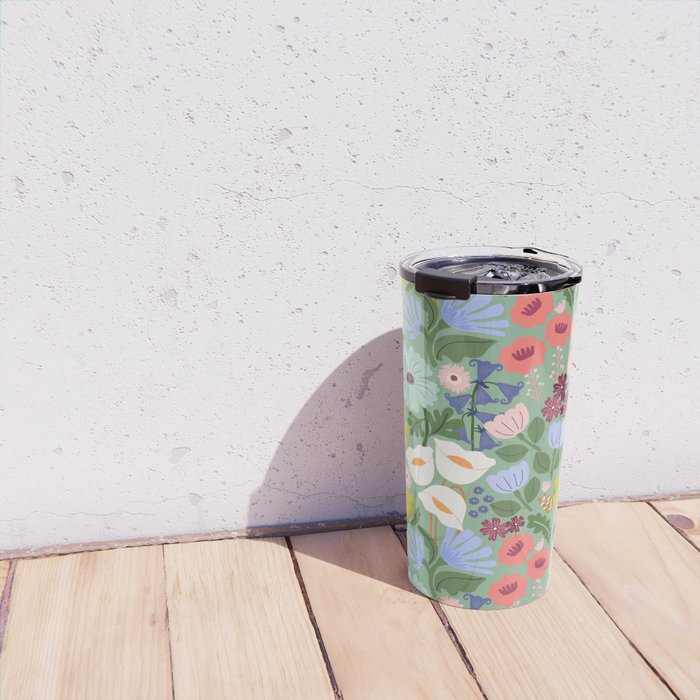 Meadow muse - green Travel Mug Gallery Image 4