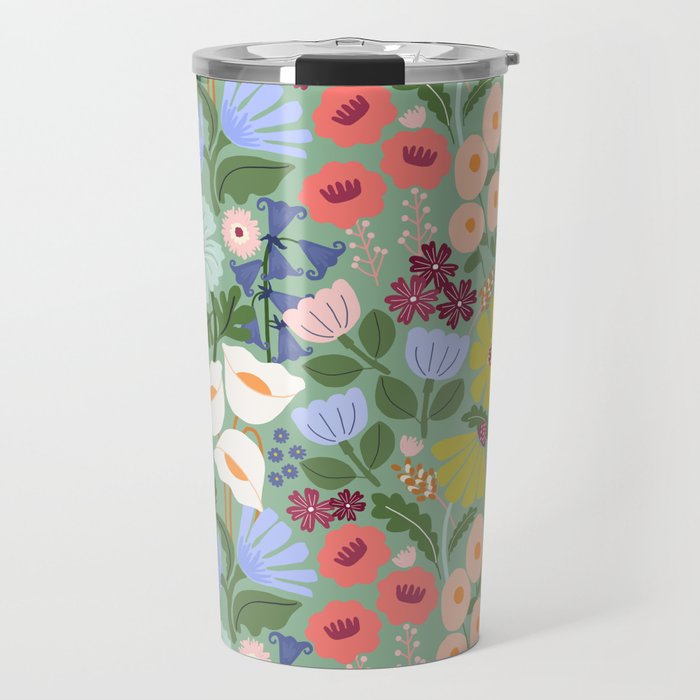 Meadow muse - green Travel Mug Gallery Image 1