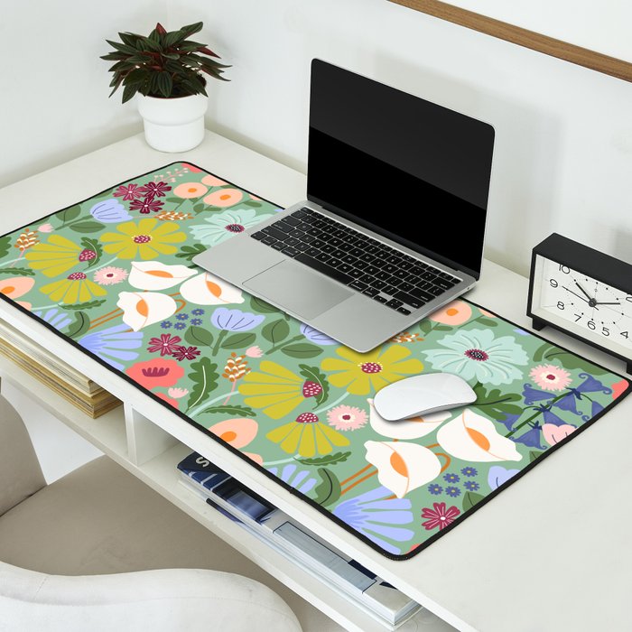 Meadow muse - green Desk Mat Gallery Image 2