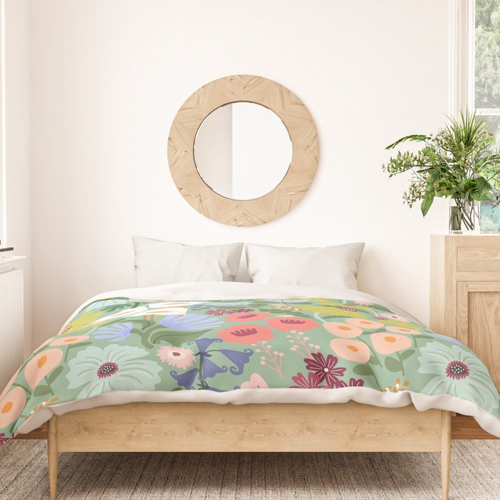 Meadow muse - green Duvet Cover Gallery Image 3