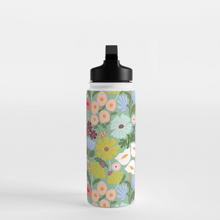 Meadow muse - green Water Bottle Gallery Image 3