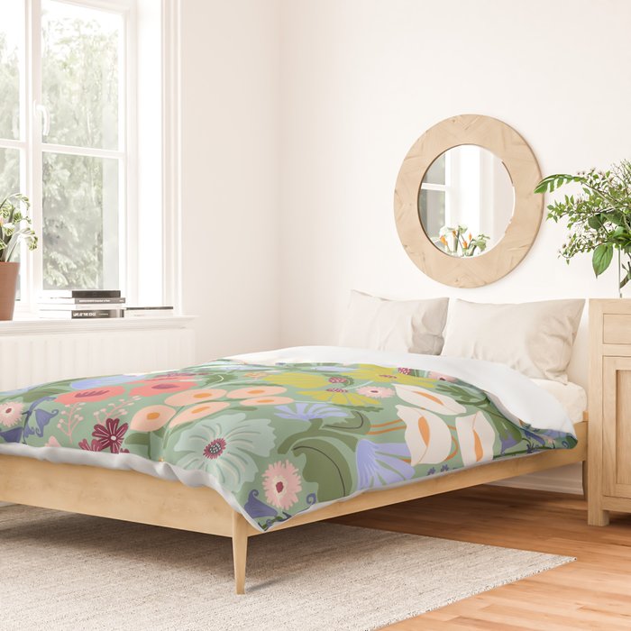 Meadow muse - green Duvet Cover Gallery Image 2