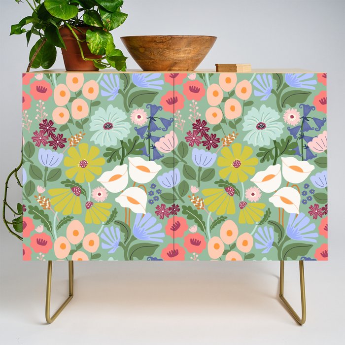 Meadow muse - green Credenza Gallery Image 1