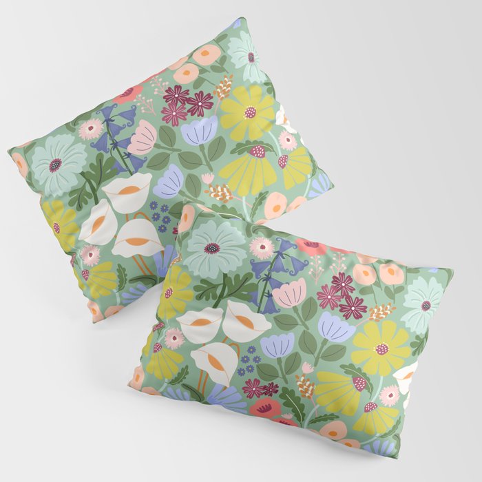Meadow muse - green Pillow Sham Gallery Image 3
