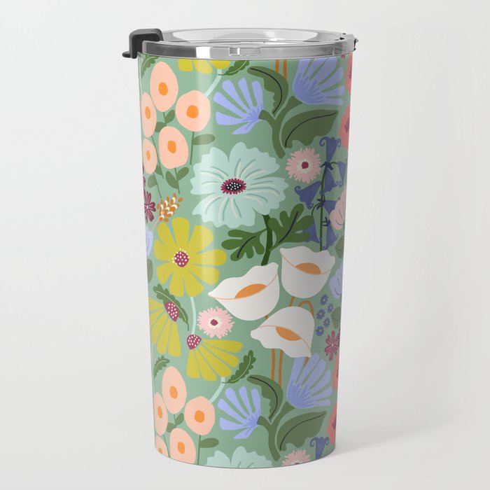 Meadow muse - green Travel Mug Gallery Image 3