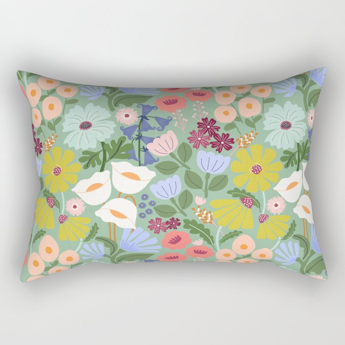 Meadow muse - green Rectangular Pillow Gallery Image 2