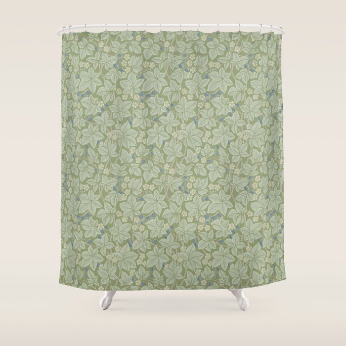 William Morris Bramble Thyme Green Shower Curtain Gallery Image 1
