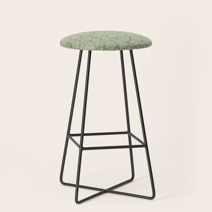 William Morris Bramble Thyme Green Stool Gallery Image 1