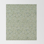 William Morris Bramble Thyme Green Throw Blanket Gallery Image 2