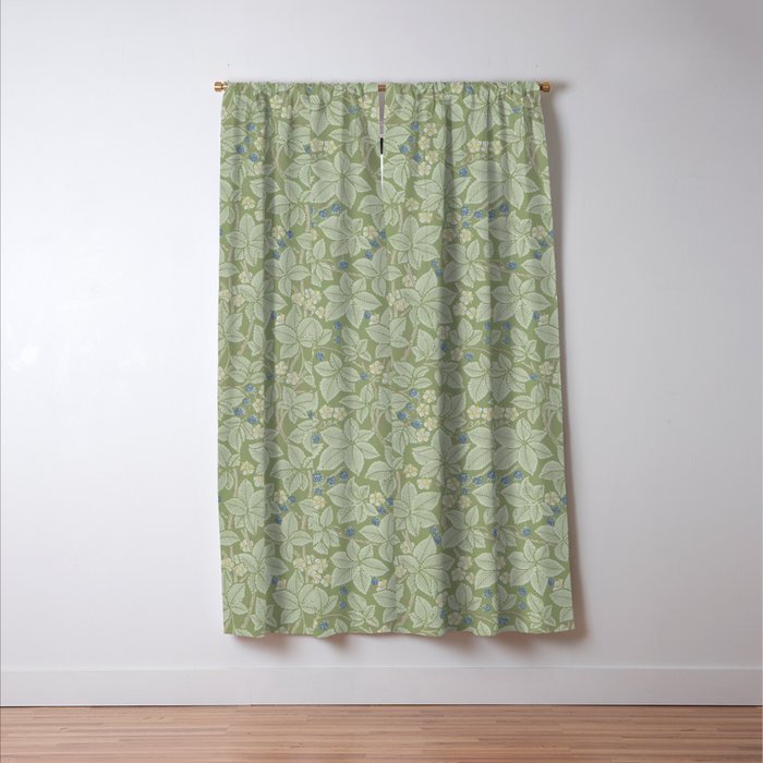 William Morris Bramble Thyme Green Window Curtain Gallery Image 3