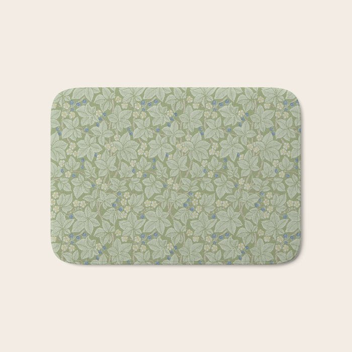 William Morris Bramble Thyme Green Bath Mat Gallery Image 1