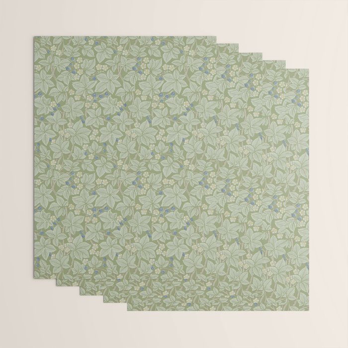 William Morris Bramble Thyme Green Wrapping Paper Gallery Image 3