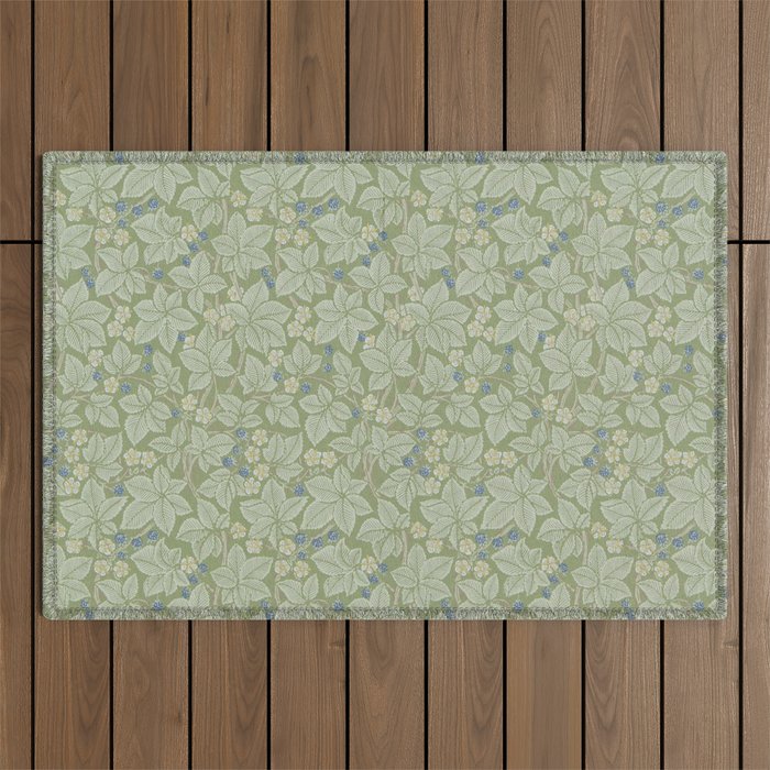 William Morris Bramble Thyme Green Outdoor Rug Gallery Image 1