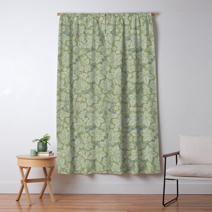 William Morris Bramble Thyme Green Window Curtain Gallery Image 5