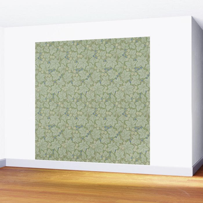 William Morris Bramble Thyme Green Wall Mural Gallery Image 2